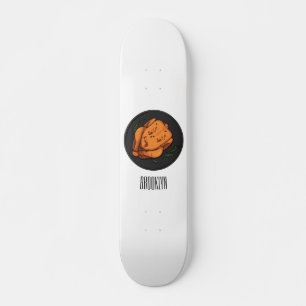 Cartoon-Darstellung von Hähnchen Skateboard