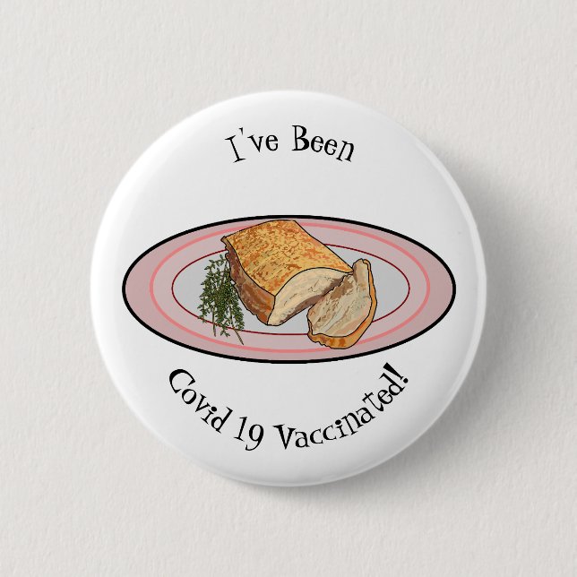 Cartoon-Darstellung von Schweinebauch Button (Vorderseite)