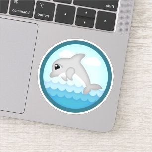 Cartoon Delphin Die Sticker Decal schneiden