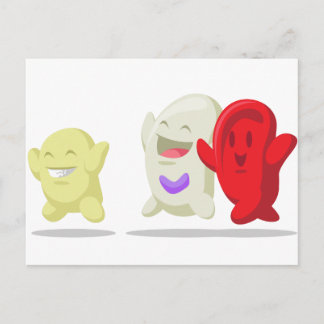 Cartoon der Blutkörperchen - Erythrozyten, Leukozy Postkarte