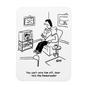Cartoon der Fernsehabstimmung. Magnet