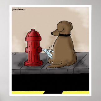 Cartoon der Feuerwasserrückgewinnung Poster