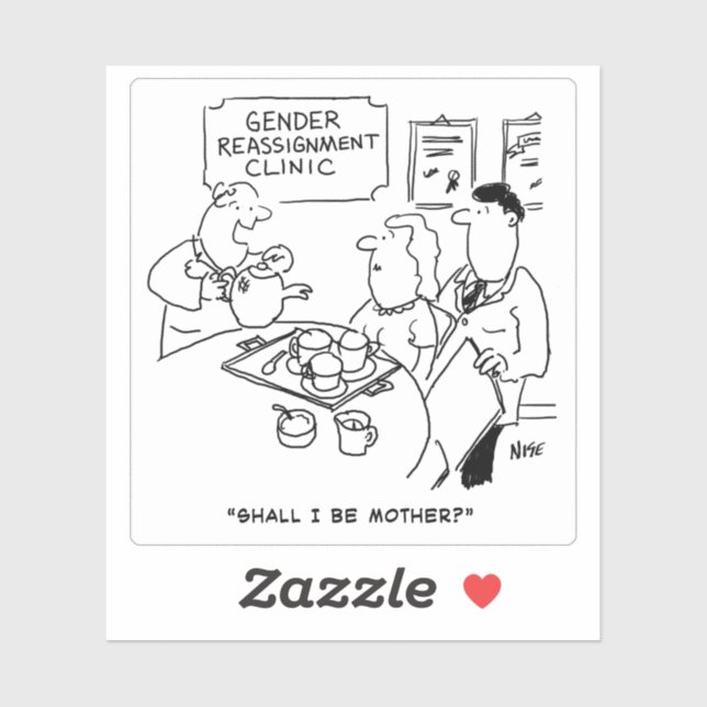 Cartoon der Geschlechterumverteilung Aufkleber (Blatt)