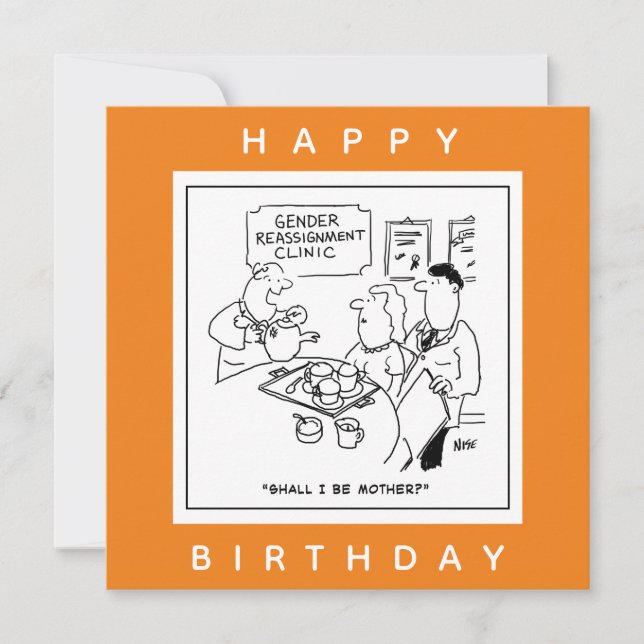 Cartoon der Geschlechtszuweisung Karte (Vorderseite)