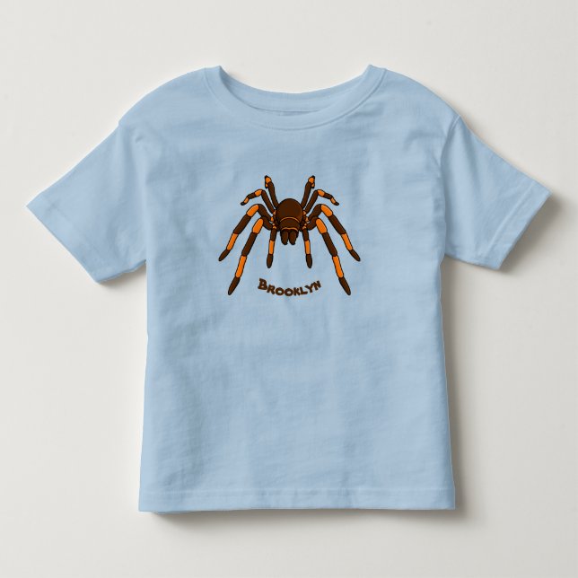 Cartoon der graubraunen und orangen Spinne Kleinkind T-shirt (Vorderseite)