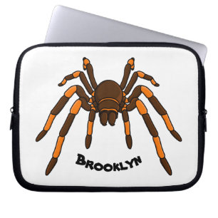Cartoon der graubraunen und orangen Spinne Laptopschutzhülle