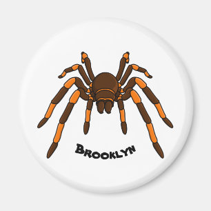 Cartoon der graubraunen und orangen Spinne Magnet
