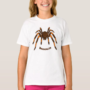 Cartoon der graubraunen und orangen Spinne T-Shirt