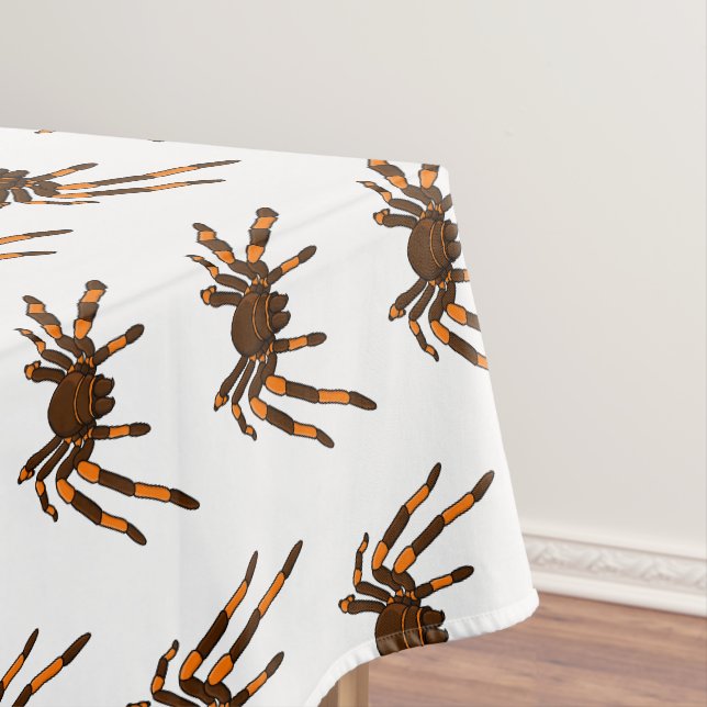 Cartoon der graubraunen und orangen Spinne Tischdecke (Beispiel)