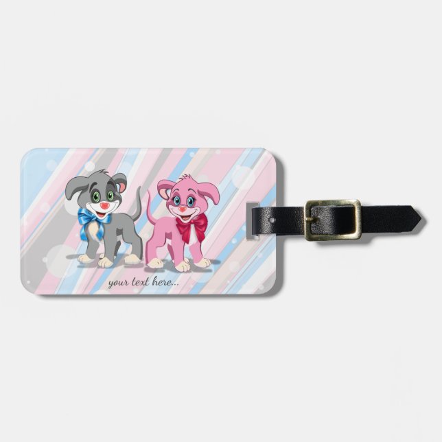 Cartoon der Herznose Welpen Gepäckanhänger (Vorderseite horizontal)