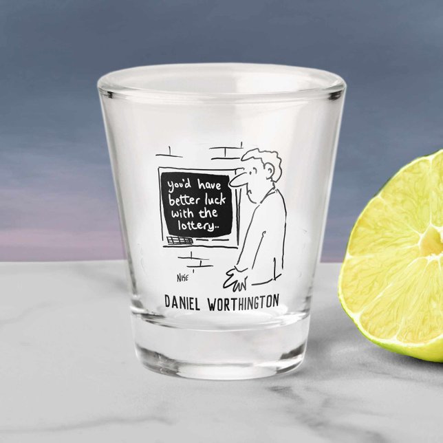 Cartoon der Kassettenlotterie. Schnapsglas (Von Creator hochgeladen)