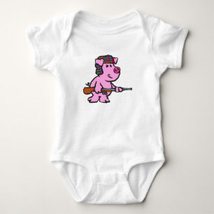 Cartoon der Schweinejägerin Hintergrundfarbe aus Baby Strampler