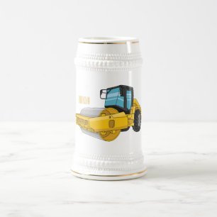 Cartoon der Straßenwalze Bierglas
