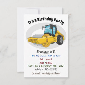 Cartoon der Straßenwalze Einladung