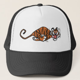 Cartoon, der Tiger-Hut läuft Truckerkappe
