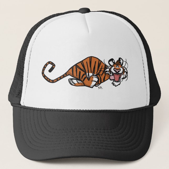 Cartoon, der Tiger-Hut läuft Truckerkappe (Vorderseite)