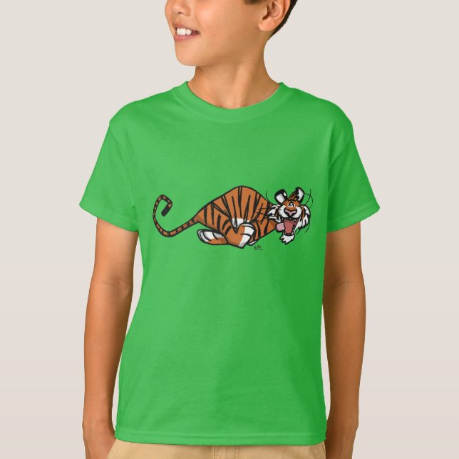 Cartoon, der Tiger-Kinder-T - Shirt läuft (Vorderseite)