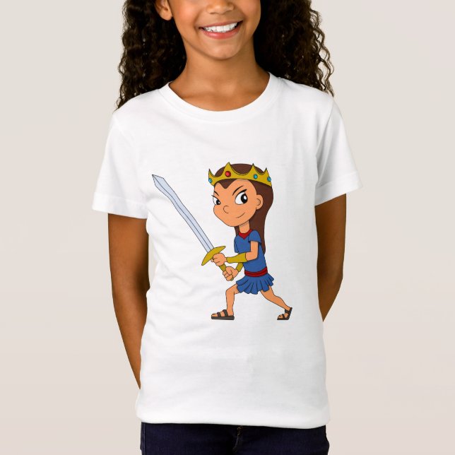 Cartoon der Warriorin T-Shirt (Vorderseite)