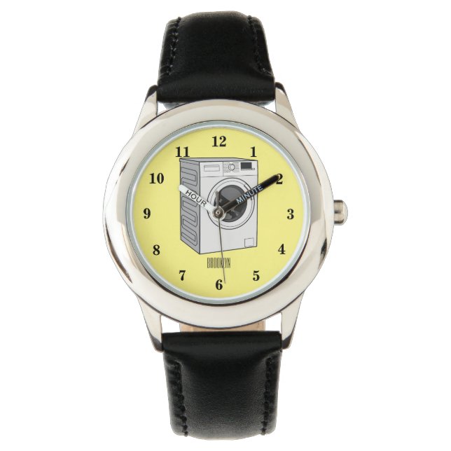 Cartoon der Waschmaschine Armbanduhr (Vorderseite)