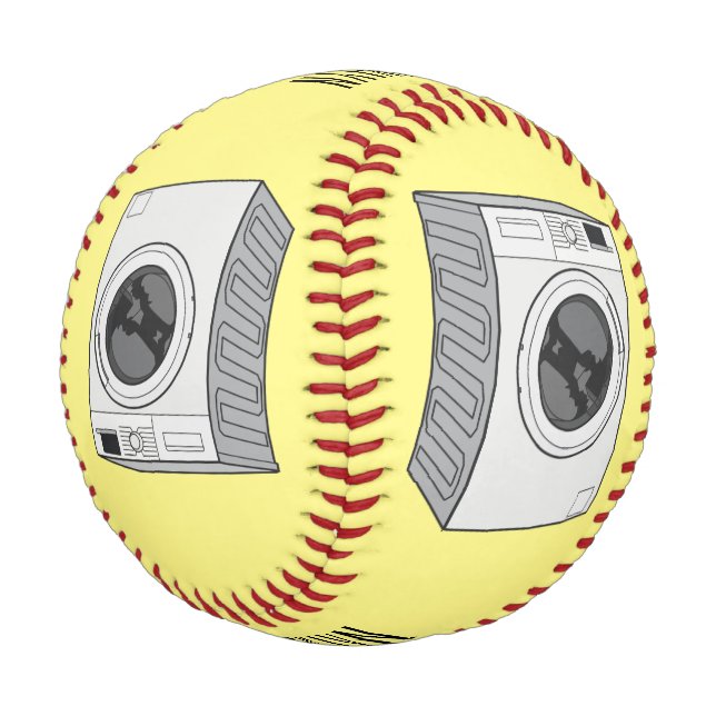 Cartoon der Waschmaschine Baseball (Schrägansicht)