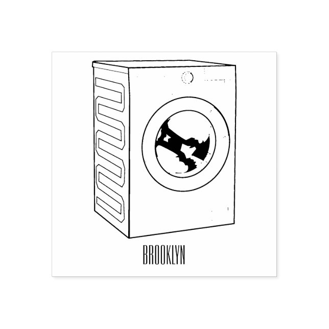 Cartoon der Waschmaschine Gummistempel (Prägung)
