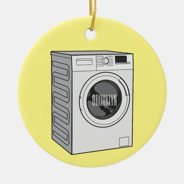 Cartoon der Waschmaschine Keramik Ornament (Vorne)