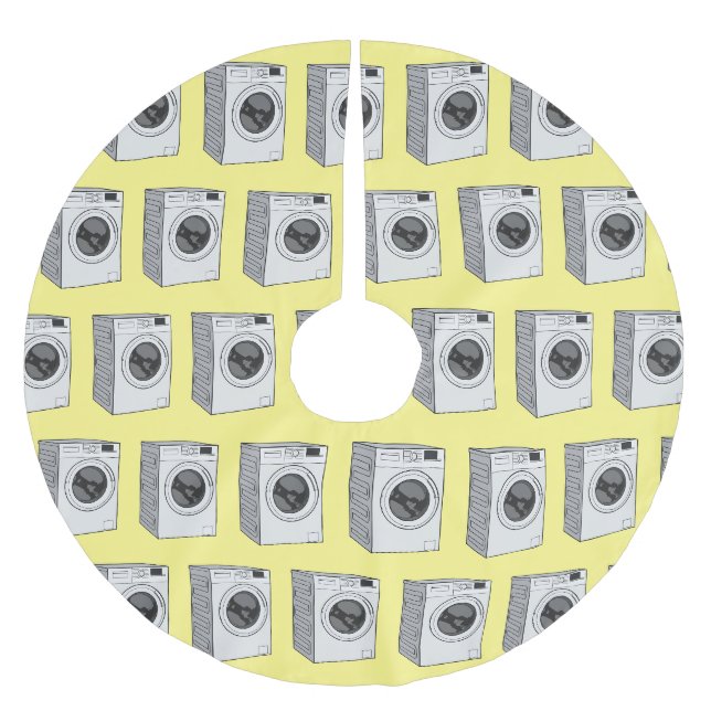 Cartoon der Waschmaschine Polyester Weihnachtsbaumdecke (Vorderseite)