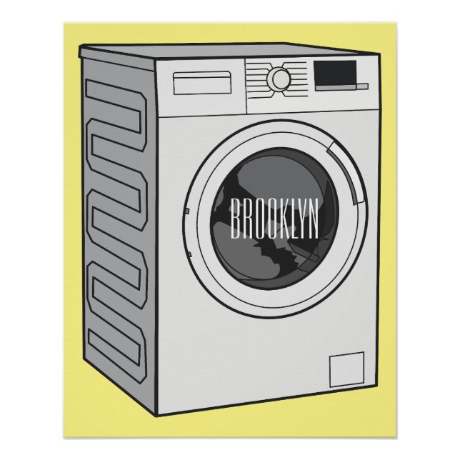 Cartoon der Waschmaschine Poster (Vorderseite)