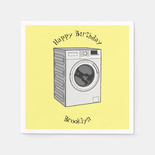 Cartoon der Waschmaschine Serviette