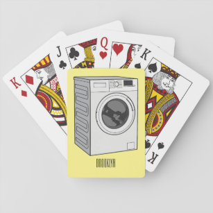 Cartoon der Waschmaschine Spielkarten