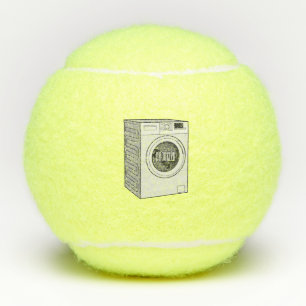 Cartoon der Waschmaschine Tennisbälle