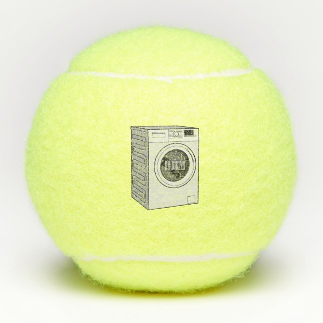 Cartoon der Waschmaschine Tennisbälle (Vorderseite)