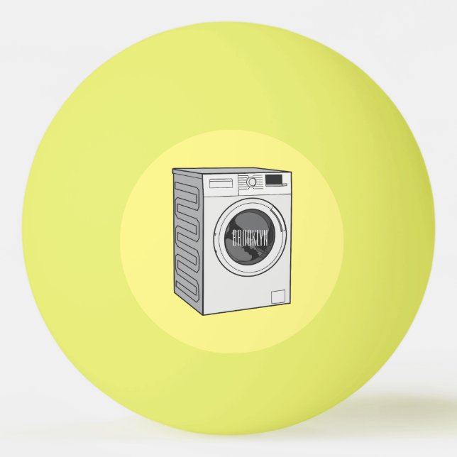 Cartoon der Waschmaschine Tischtennisball (Vorderseite)