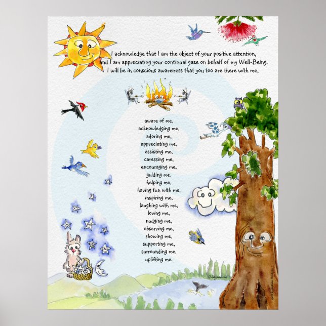 Cartoon der wohlhabenden Natur Abraham Hicks Zitat Poster (Vorne)