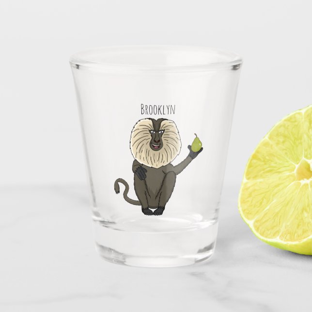 Cartoon des Affen Schnapsglas (Vorderseite)