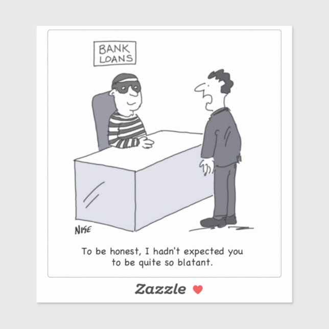 Cartoon des Bankleiters Aufkleber (Blatt)