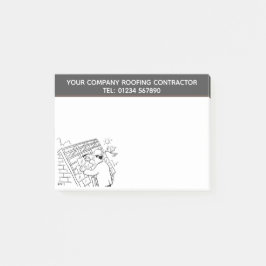 Cartoon des Dachdeckers Post-it Klebezettel