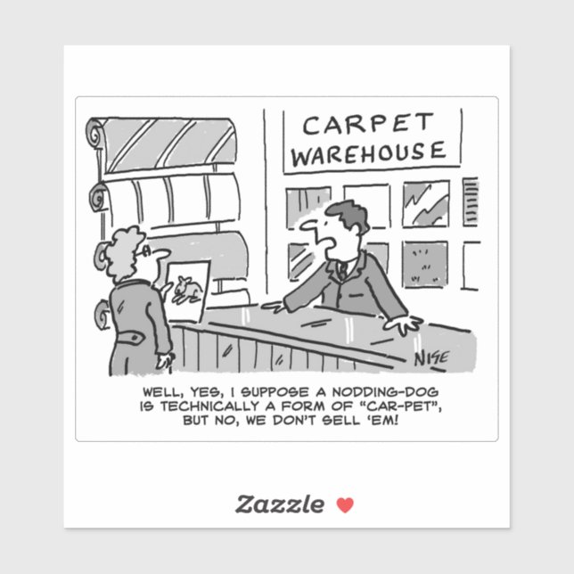 Cartoon des Hunde-Teppichbodens. Aufkleber (Blatt)