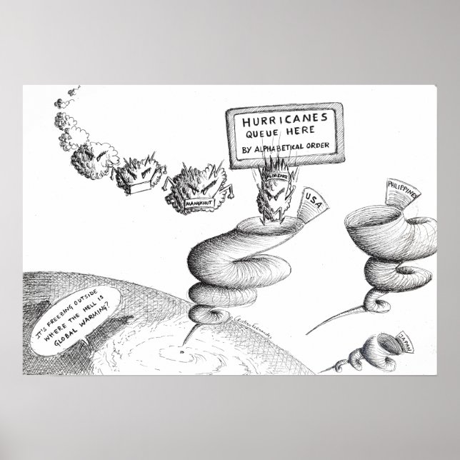 Cartoon des Klimawandels Poster (Vorne)