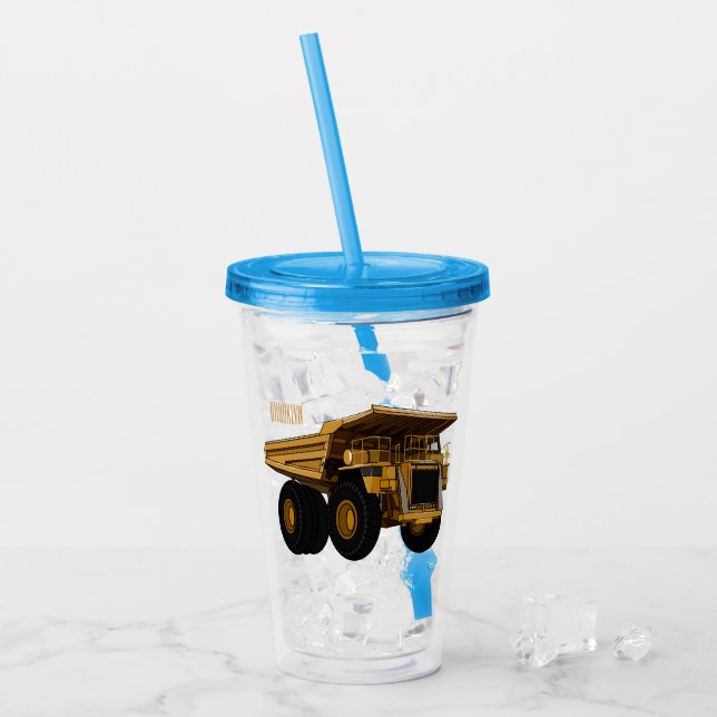 Cartoon des Lastkraftwagens Acryltrinkbecher (Vorderseite Ice)