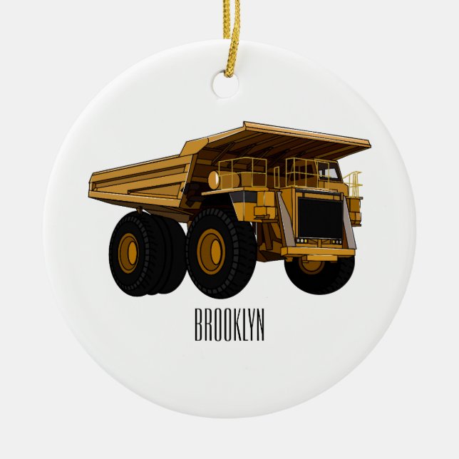 Cartoon des Lastkraftwagens Keramik Ornament (Vorne)