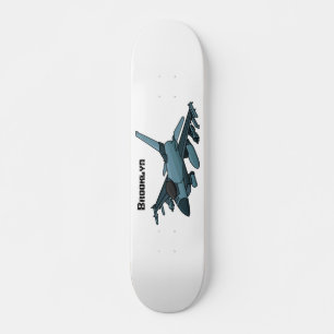 Cartoon des militärischen Kampfflugzeugs Flugzeug Skateboard
