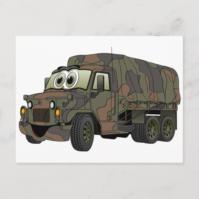 Cartoon des militärischen Truppenführers Postkarte (Vorderseite)