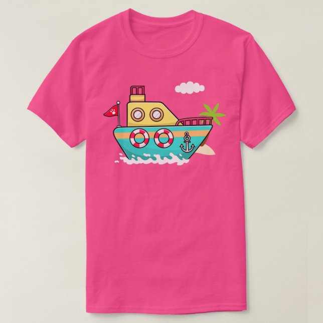 Cartoon des Schiffes T-Shirt (Design vorne)