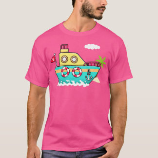 Cartoon des Schiffes T-Shirt