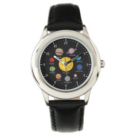 Cartoon des Sonnensystems zeichnend Planeten im Au Armbanduhr