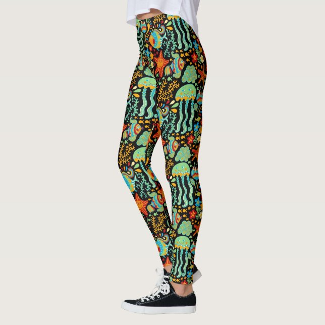 Cartoon des Wasserlebens Leggings (Links)