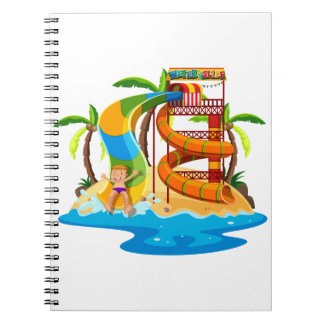 Cartoon des Wasserparks Notizblock