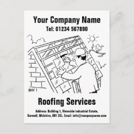 Cartoon-Design für Dachdienste Postkarte