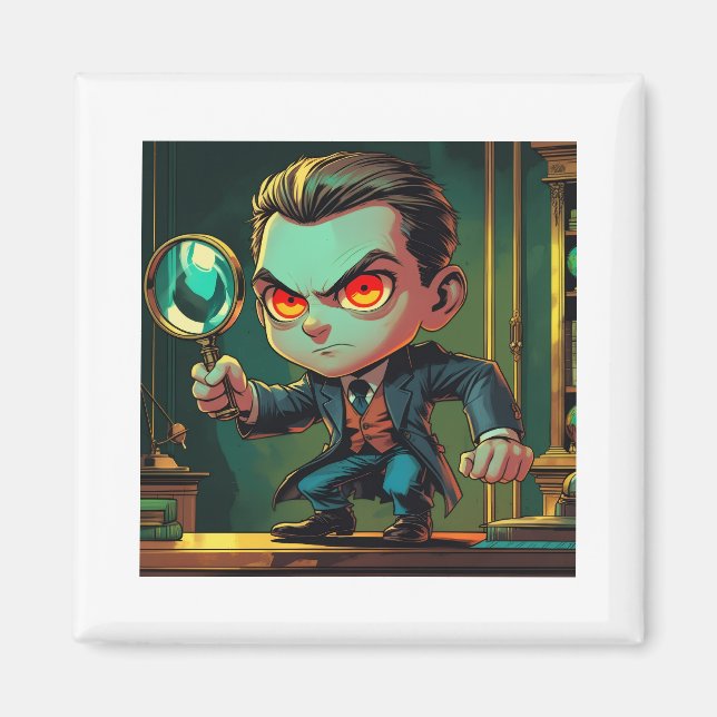 Cartoon Detective Themed Magnet (Vorne)